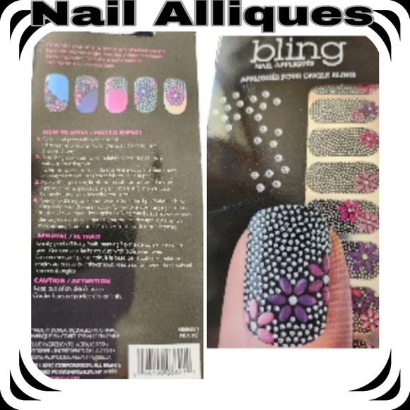 Bling/Covergirl Other - 3 Sets of Nail Appliques 💅 Bling & CoverGirl. Flames/Rhinestones/Flowers